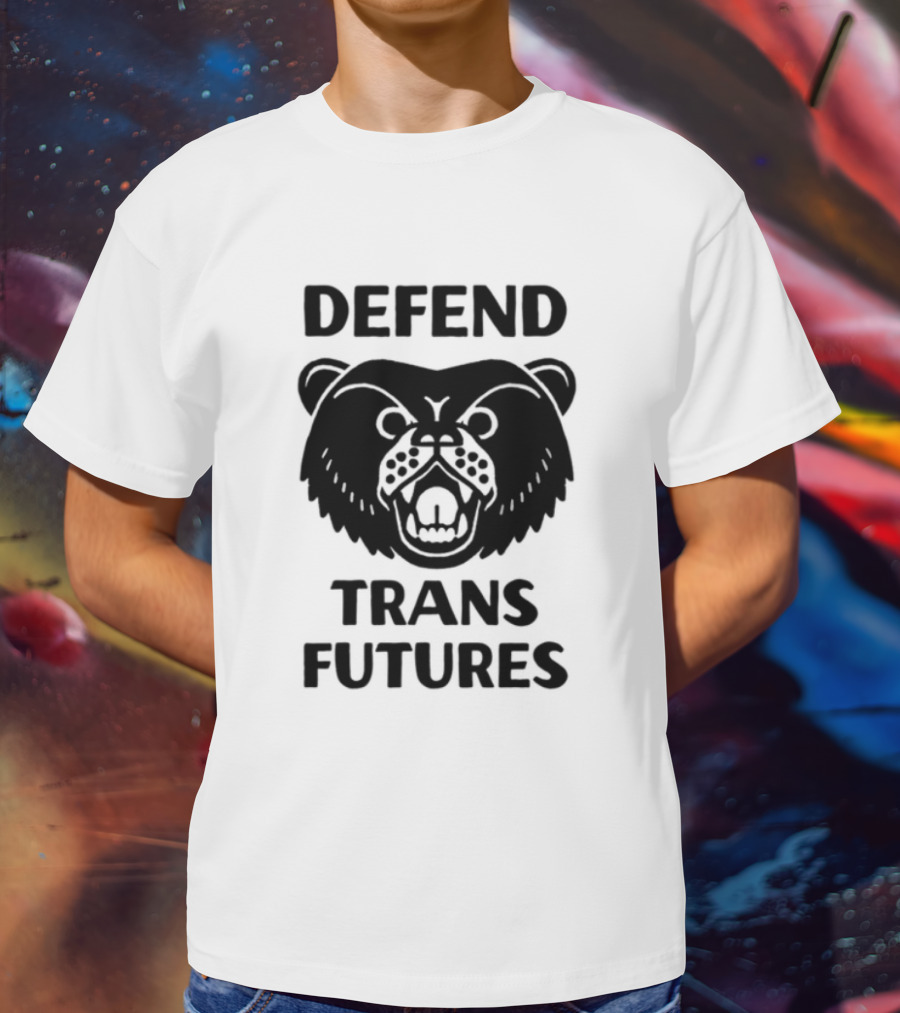 Defend Trans Futures Bear Symbol With Fangs T-Shirt