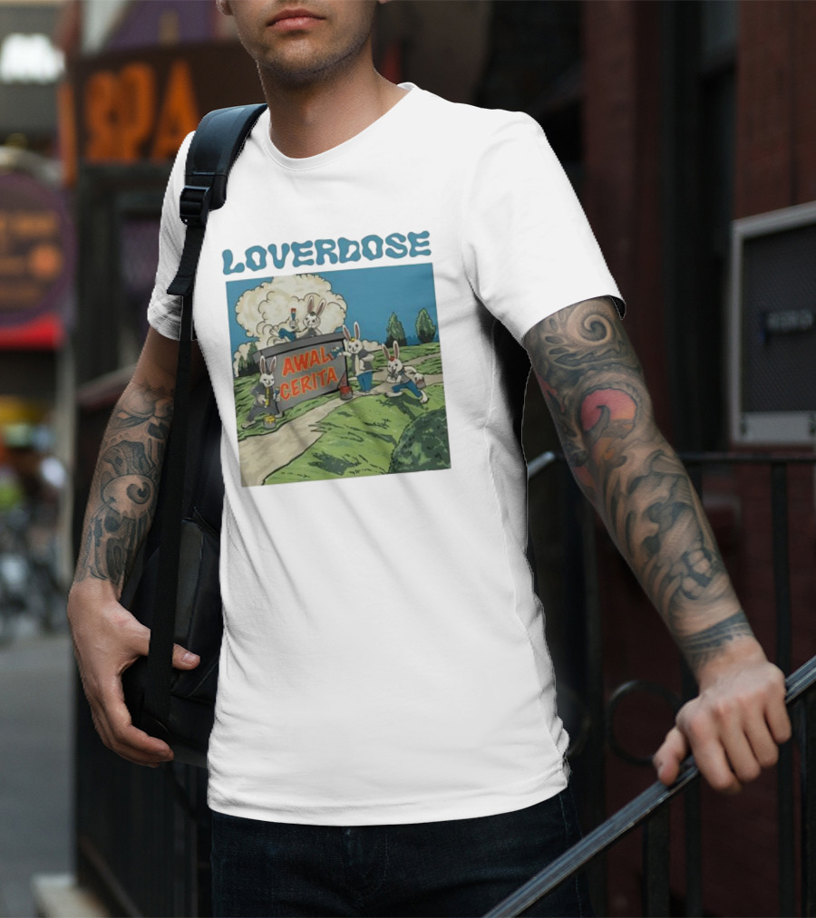 Loverdose Awal Cerita Rabbits Painting Sign T-Shirt