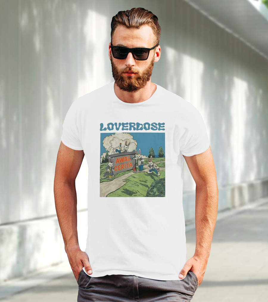Loverdose Awal Cerita Rabbits Painting Sign T-Shirt