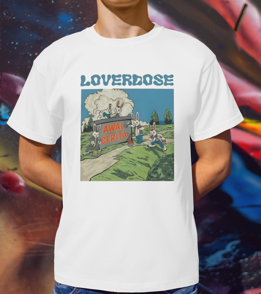 Loverdose Awal Cerita Rabbits Painting Sign T-Shirt