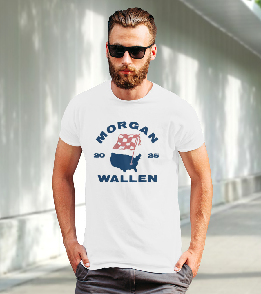 Morgan Wallen 2025 USA Tour Flag T-Shirt