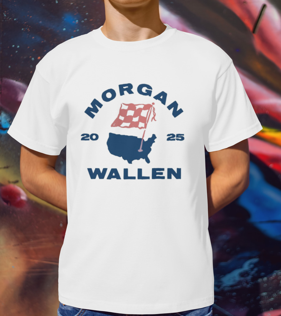 Morgan Wallen 2025 USA Tour Flag T-Shirt