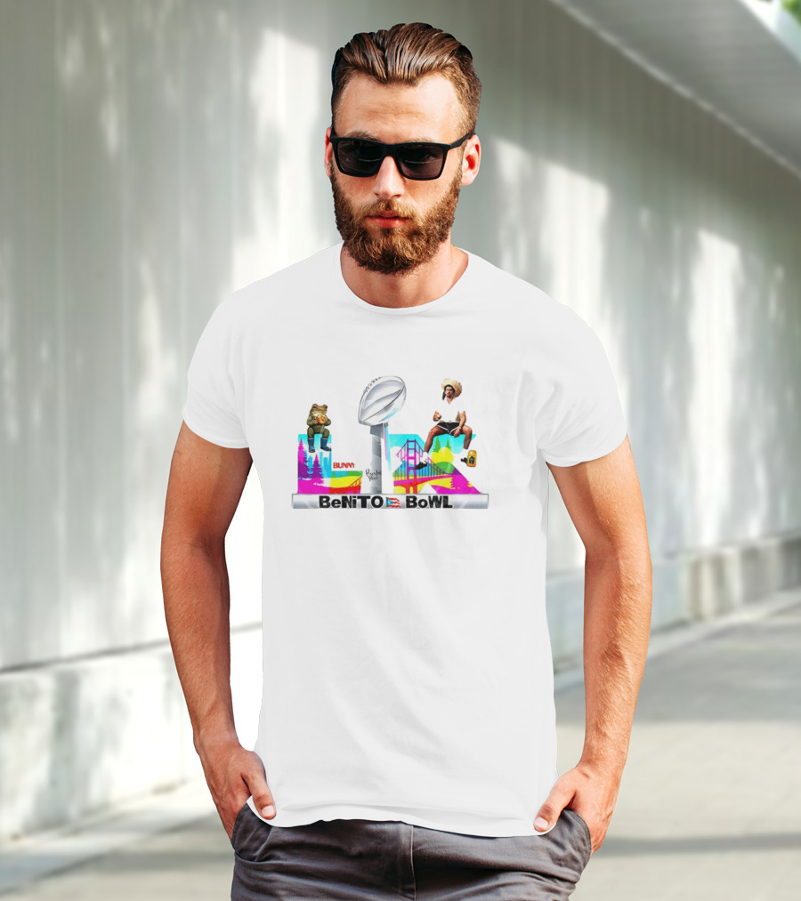 Bad Bunny Benito Bowl Puerto Rico Flag Super Bowl 2025 Retro Frog Bridge Leopardo San Francisco T-Shirt