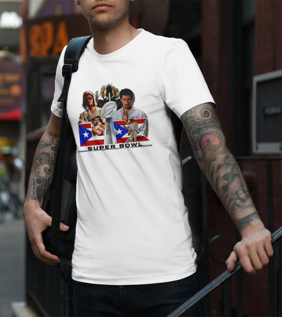 Bad Bunny Super Bowl 2026 Puerto Rican Flag NFL Halftime Show T-Shirt