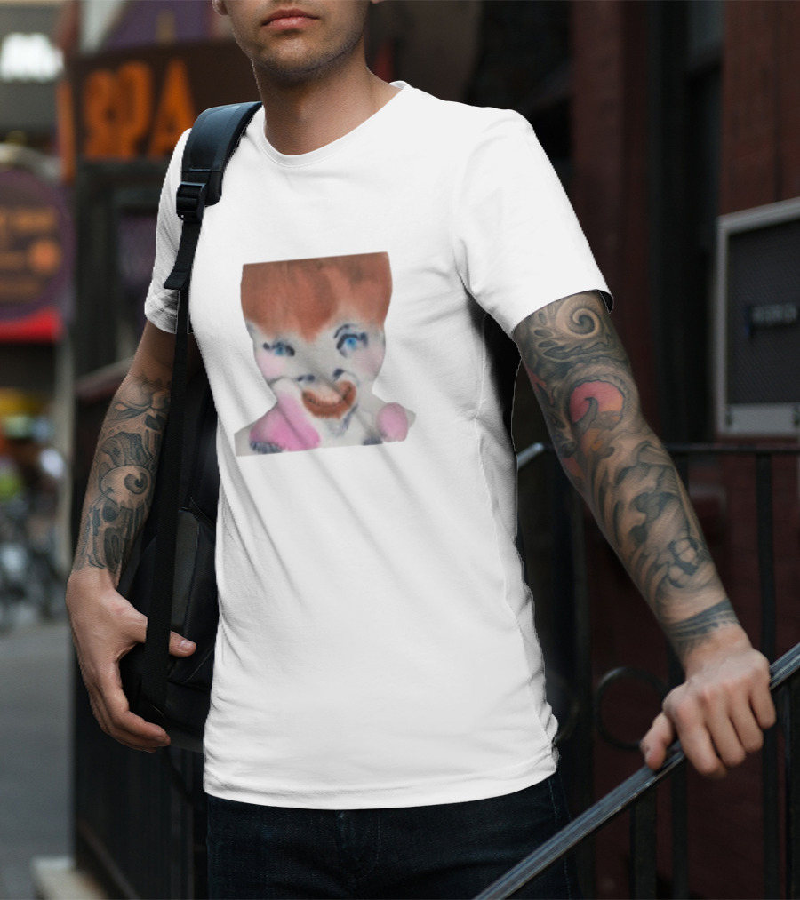 Pearly Drops The Voices Are Coming Back Creepy Clown Face Pink And Brown Hair Blue Eyes T-Shirt