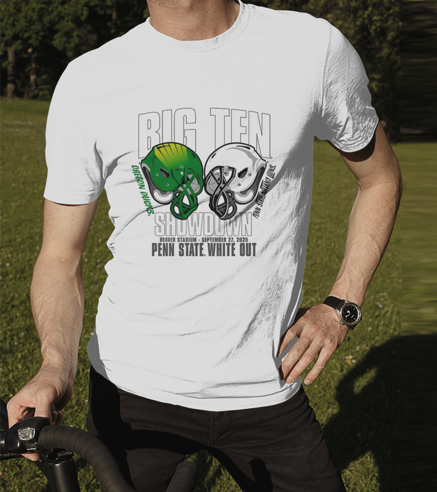 Penn State Nittany Lions Vs Oregon Ducks Football Big Ten Showdown 2025 White Out T-Shirt