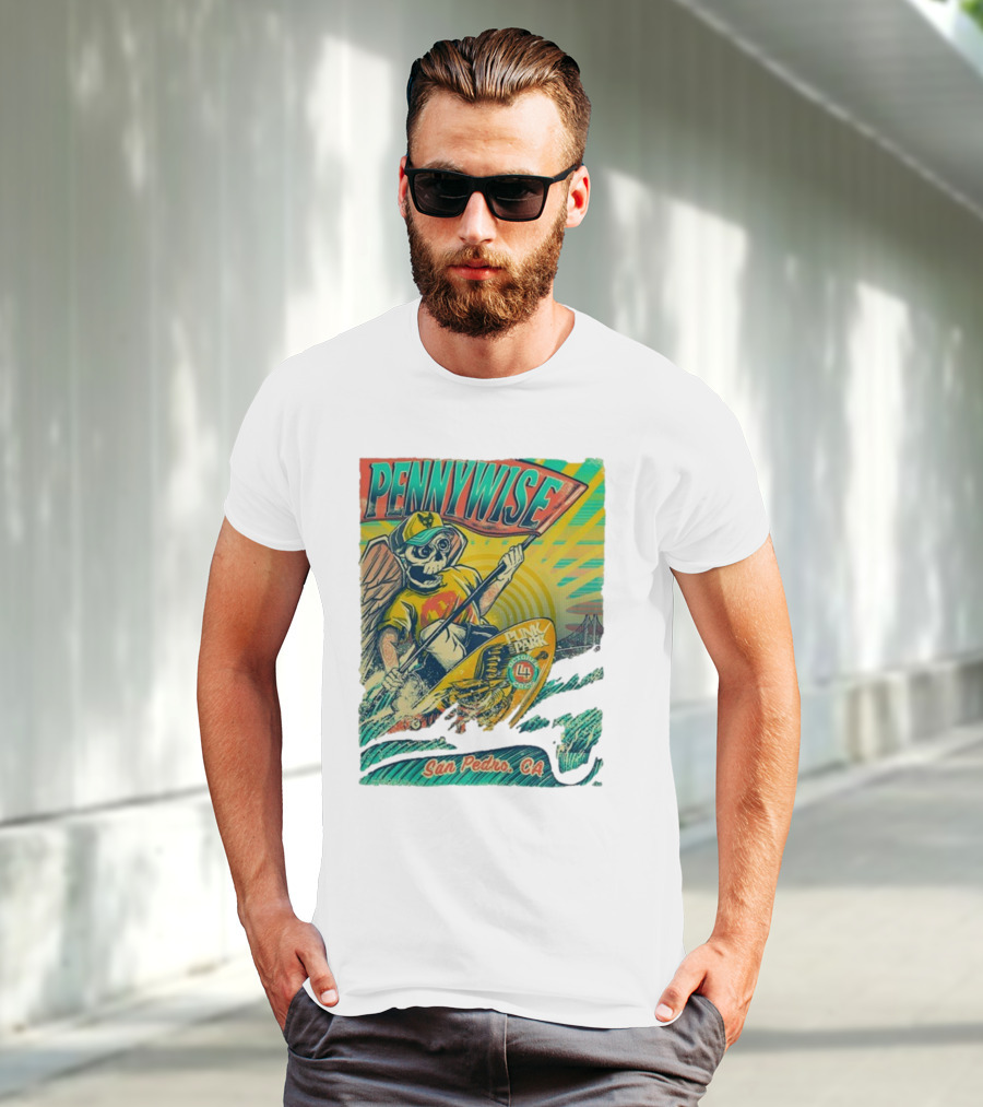 Pennywise Skeleton Surf Punk In The Park October 4 2025 San Pedro CA T-Shirt