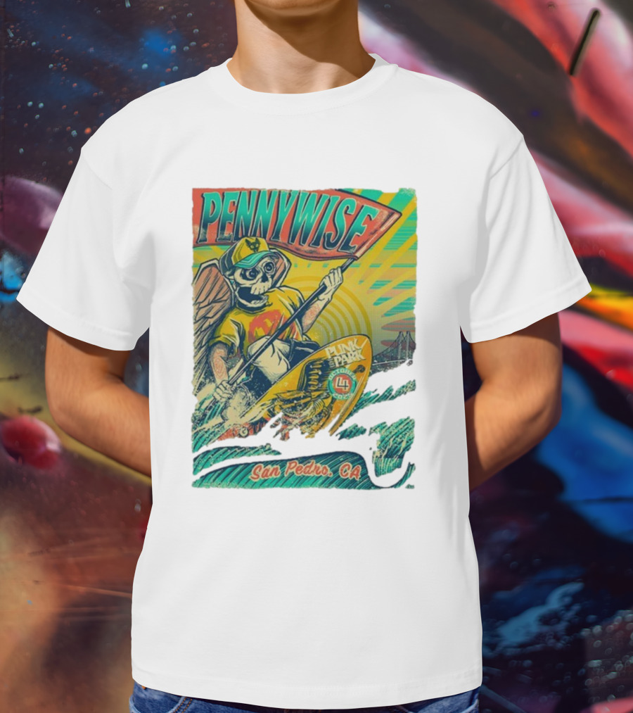 Pennywise Skeleton Surf Punk In The Park October 4 2025 San Pedro CA T-Shirt