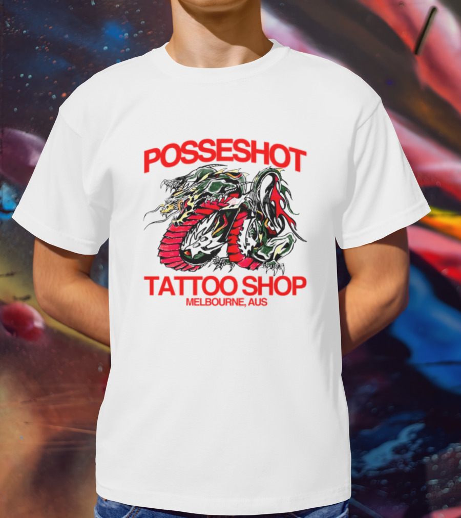Posseshot Tattoo Shop Melbourne Aus Dragon Art T-Shirt