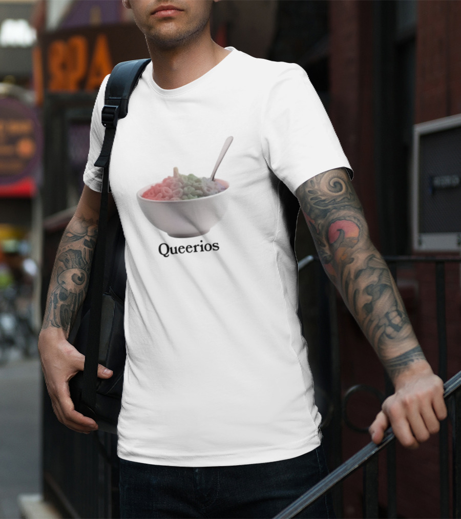 Pridecore Queerios Rainbow Cereal Bowl T-Shirt