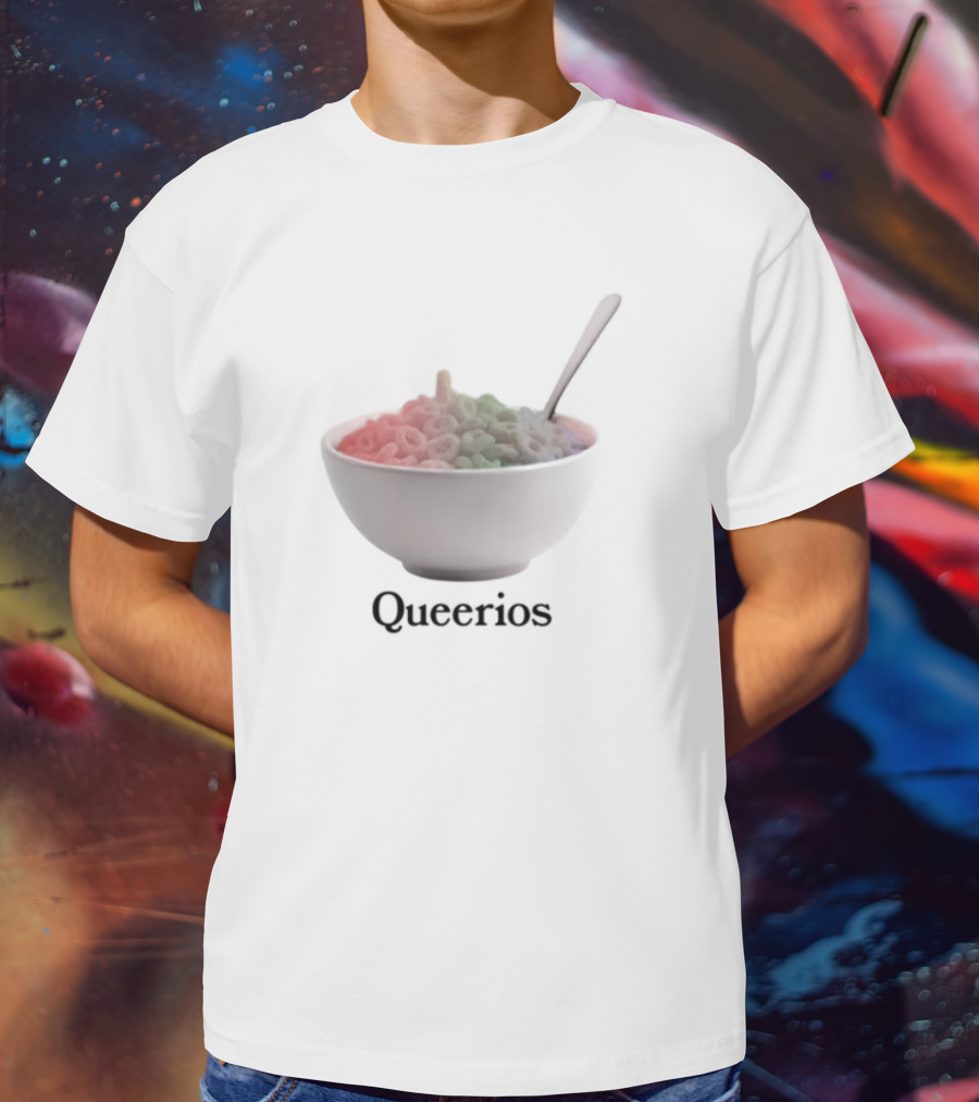 Pridecore Queerios Rainbow Cereal Bowl T-Shirt