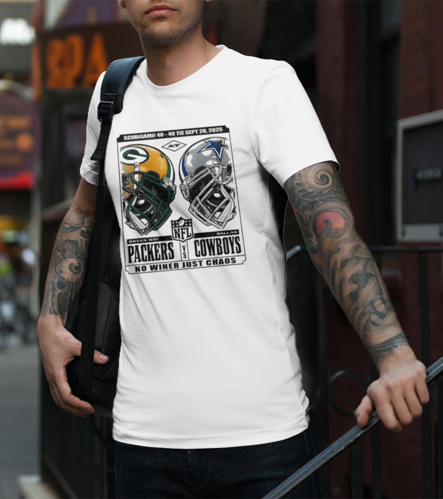 Scorigami 40-40 Green Bay Packers Vs Dallas Cowboys No Winner Chaos Sept 28 2025 NFL T-Shirt