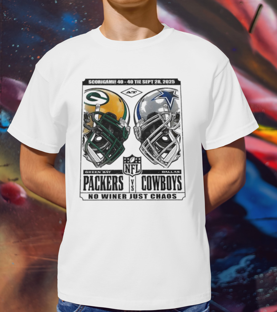 Scorigami 40-40 Green Bay Packers Vs Dallas Cowboys No Winner Chaos Sept 28 2025 NFL T-Shirt