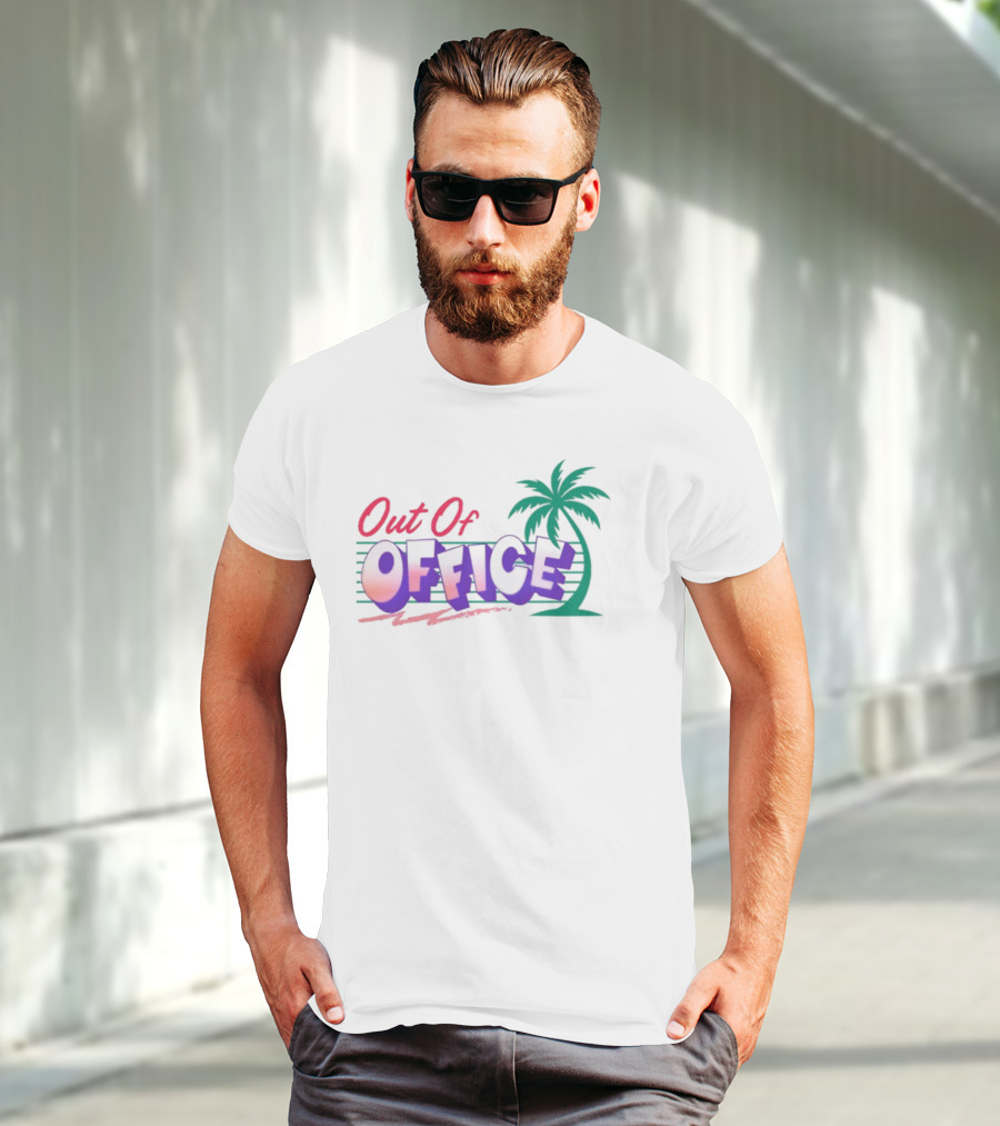 Out Of Office Tropical Palm Tree Retro Style T-Shirt