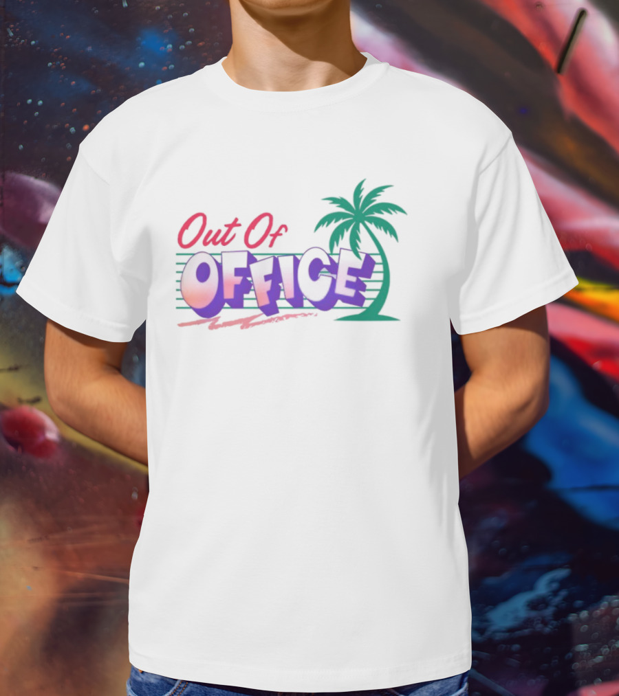 Out Of Office Tropical Palm Tree Retro Style T-Shirt