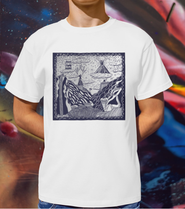Thestorysofarca The Story So Far Album Art Snake Volcano Pattern Clouds T-Shirt