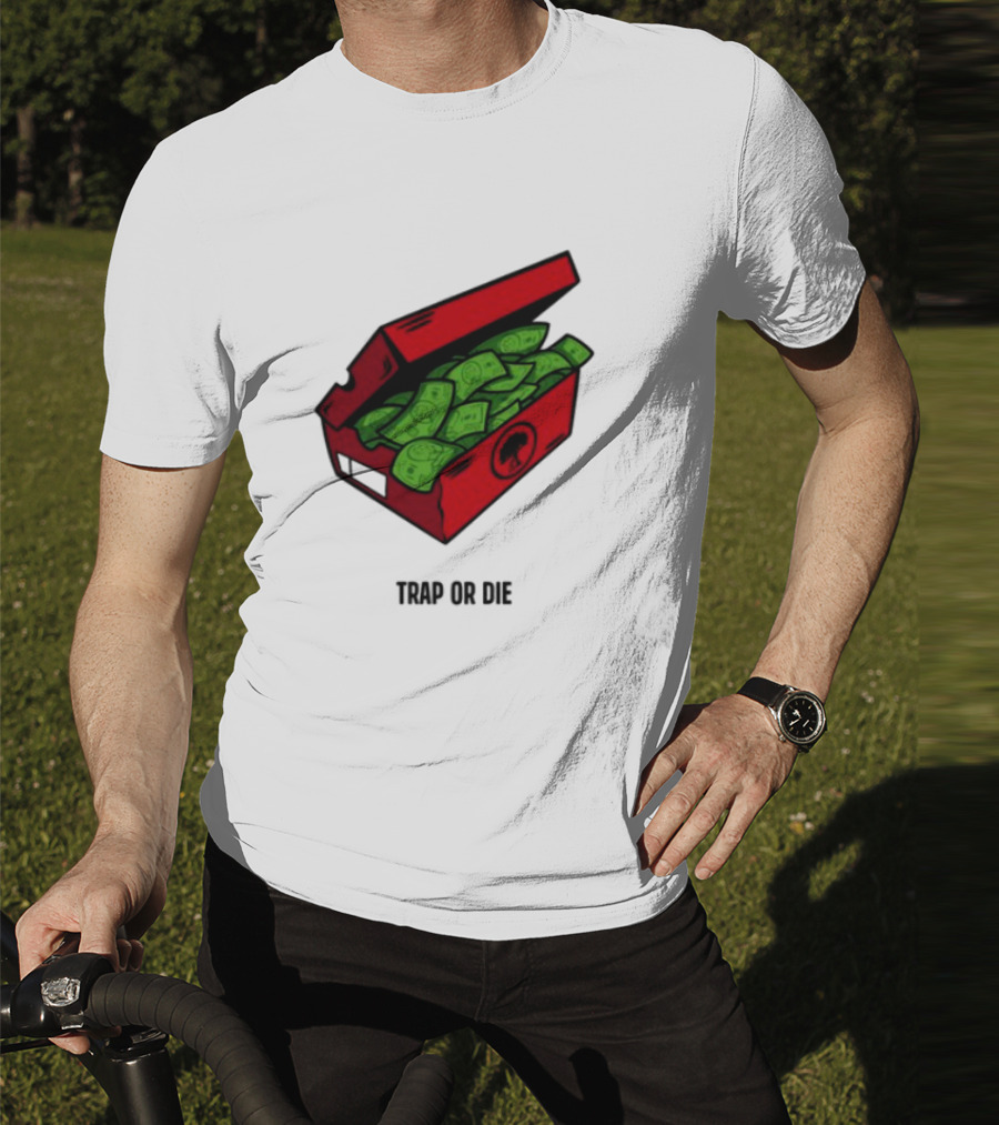 Trap Or Die Shoe Box Money Cash Stack T-Shirt