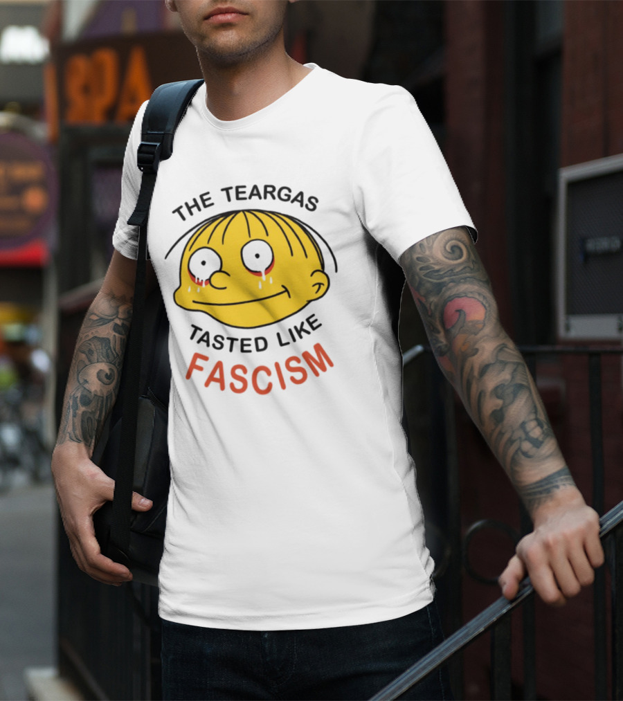 The Teargas Tasted Like Fascism Yellow Cartoon Face T-Shirt