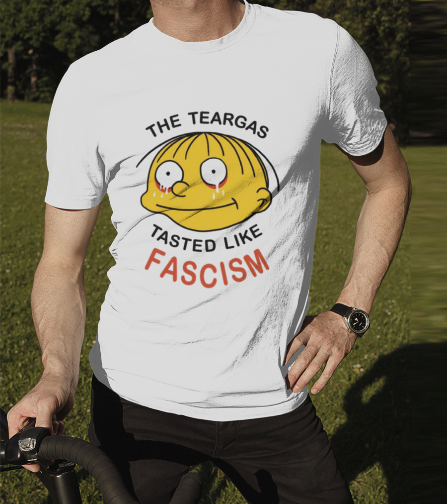 The Teargas Tasted Like Fascism Yellow Cartoon Face T-Shirt