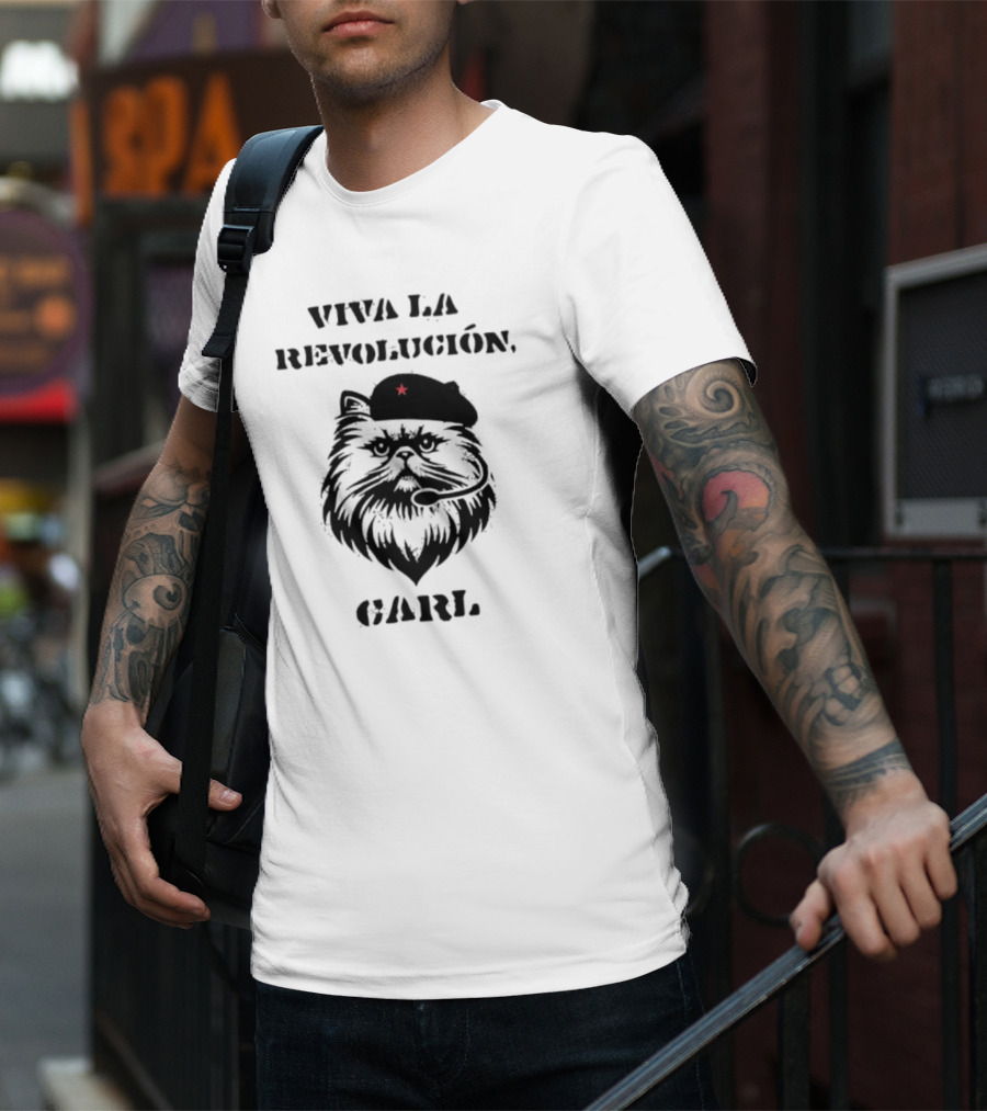Viva La Revolucion Carl 2025 Cat Red Star Iconic Style T-Shirt