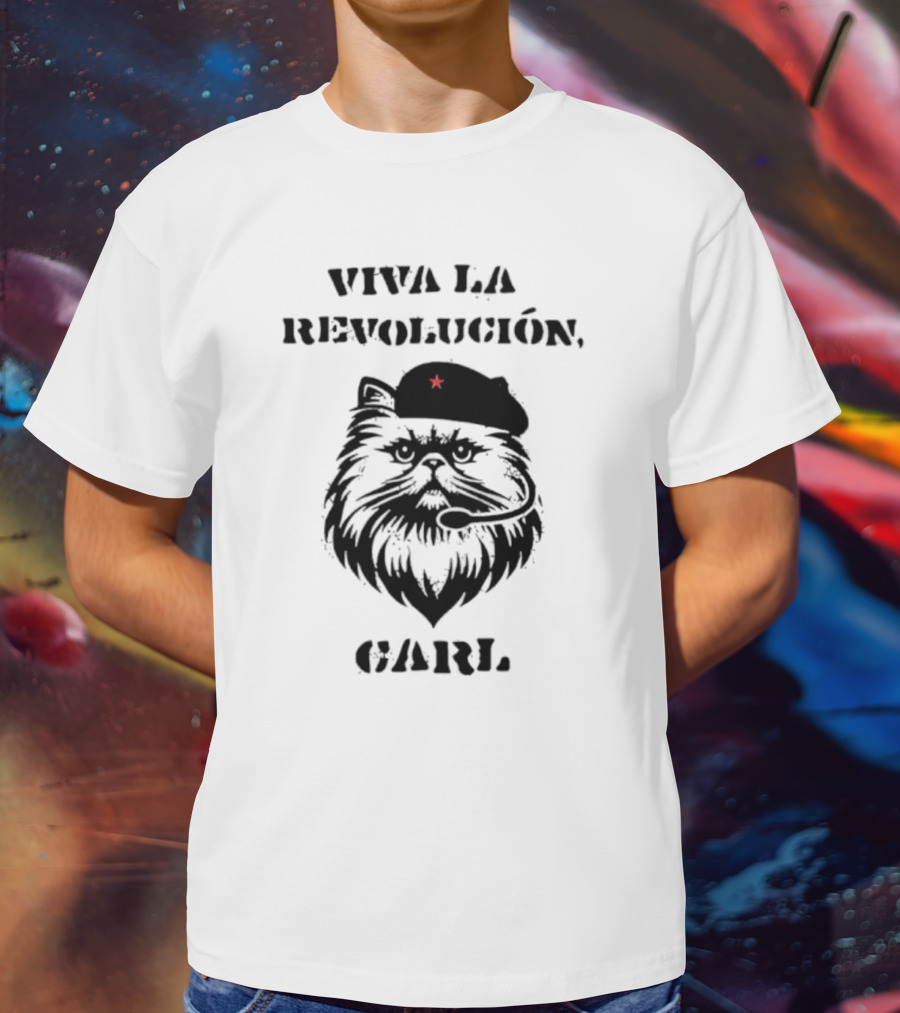 Viva La Revolucion Carl 2025 Cat Red Star Iconic Style T-Shirt