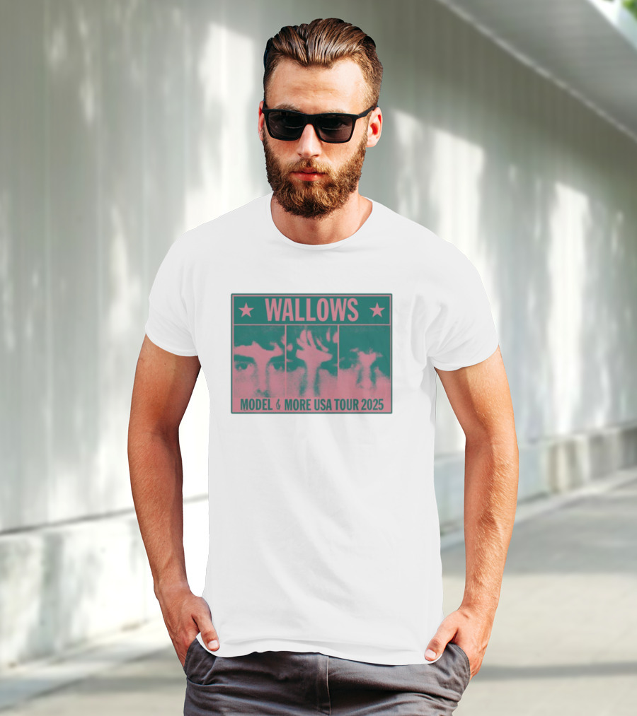 Wallows Model & More USA Tour 2025 Colorblock Faces T-Shirt