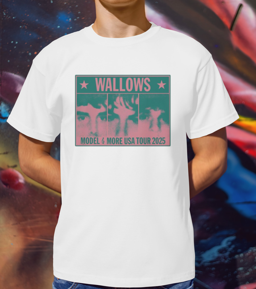 Wallows Model & More USA Tour 2025 Colorblock Faces T-Shirt