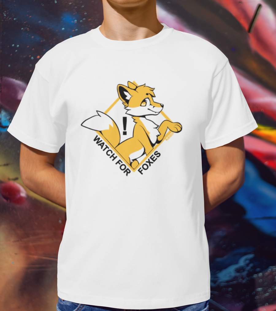 FOR FOXES YELLOW AND BLACK FOX ILLUSTRATION T-Shirt