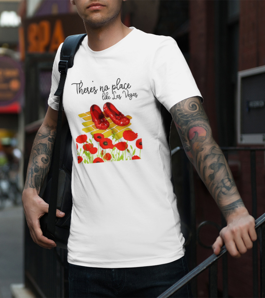 Wizard Of Oz Ruby Slippers Yellow Brick Road Poppies Las Vegas Magic T-Shirt