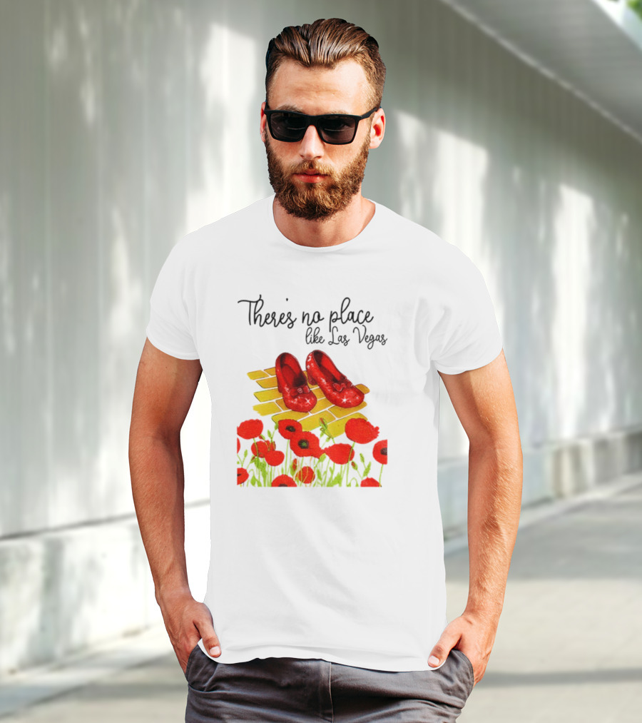 Wizard Of Oz Ruby Slippers Yellow Brick Road Poppies Las Vegas Magic T-Shirt
