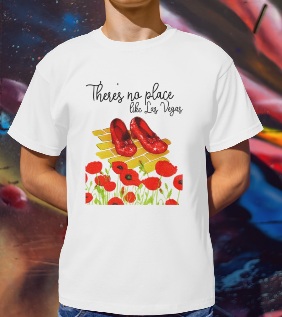 Wizard Of Oz Ruby Slippers Yellow Brick Road Poppies Las Vegas Magic T-Shirt
