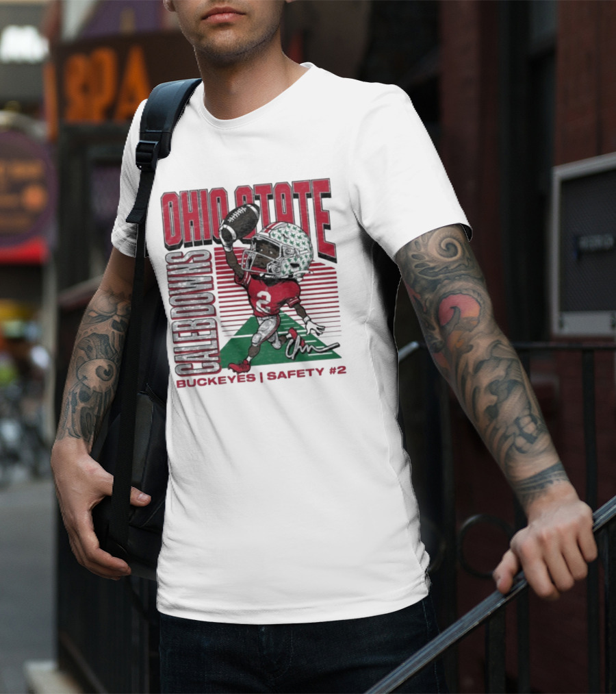 Ohio State Caleb Downs Buckeyes Safety Caricature #2 T-Shirt