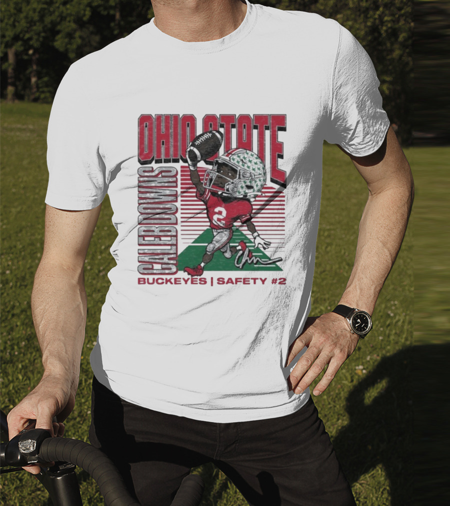 Ohio State Caleb Downs Buckeyes Safety Caricature #2 T-Shirt