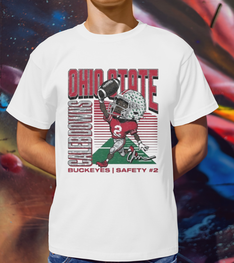 Ohio State Caleb Downs Buckeyes Safety Caricature #2 T-Shirt