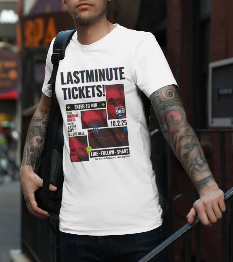 Last Minute Tickets Enter To Win Oct 2 2025 Radio City Music Hall 96.1 T-Shirt