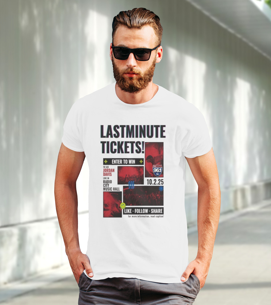 Last Minute Tickets Enter To Win Oct 2 2025 Radio City Music Hall 96.1 T-Shirt
