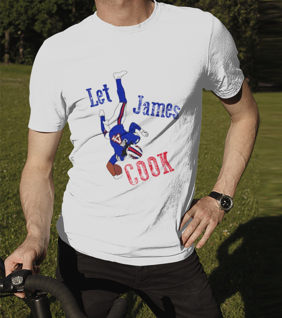 Let James Cook Football Player Red Blue Text T-Shirt