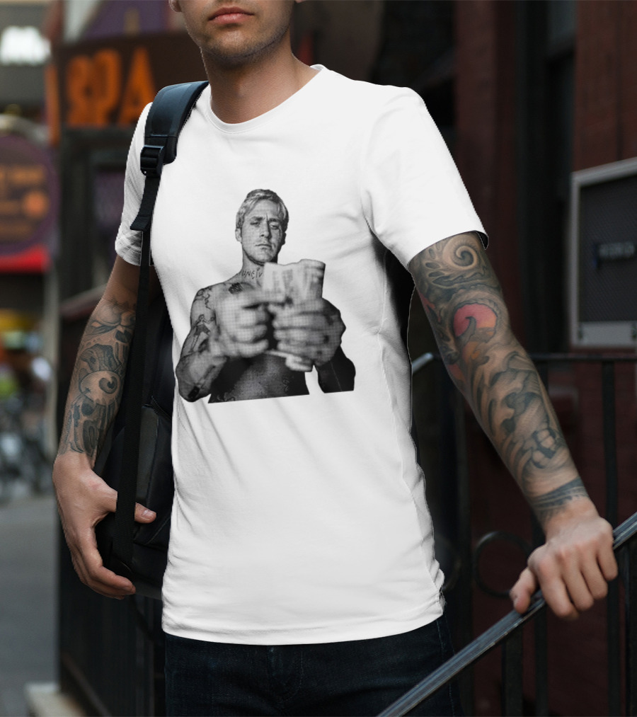 Handsome Luke Counting Money Tattoo Portrait T-Shirt