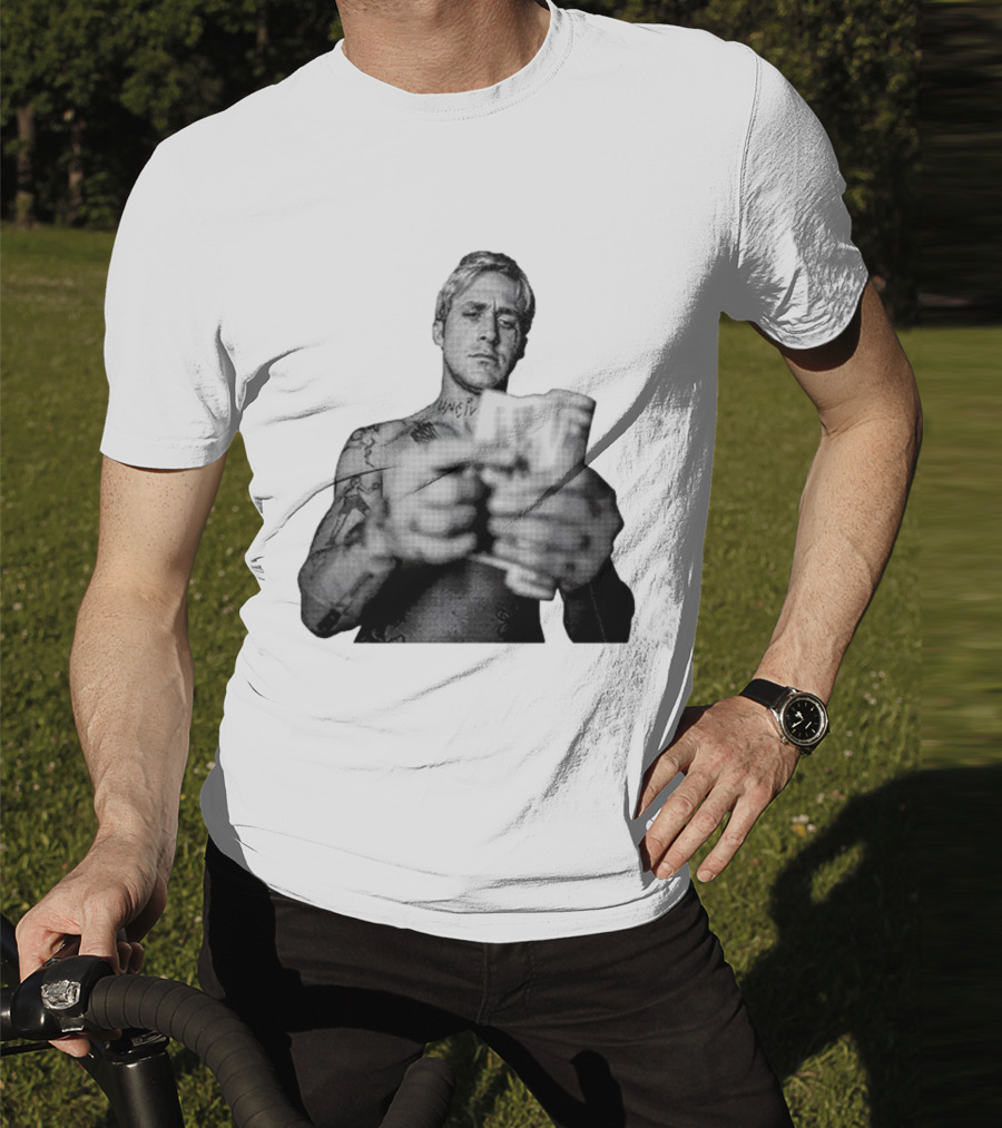 Handsome Luke Counting Money Tattoo Portrait T-Shirt