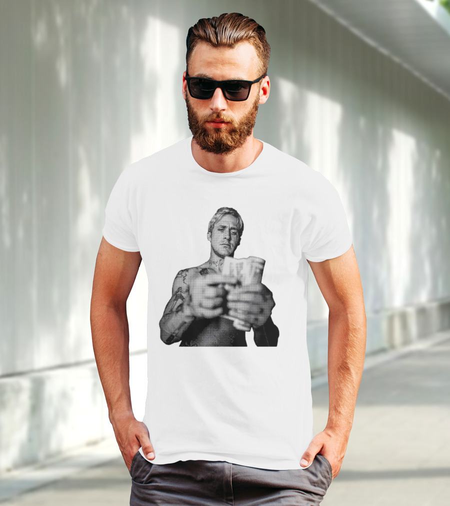 Handsome Luke Counting Money Tattoo Portrait T-Shirt