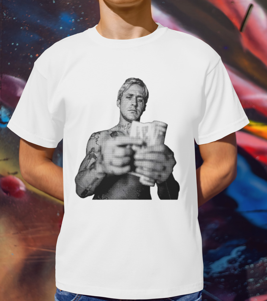 Handsome Luke Counting Money Tattoo Portrait T-Shirt