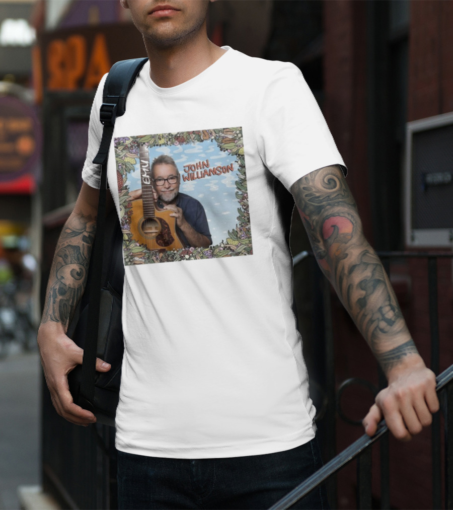 John Williamson EMU Guitar Ausmusic Floral Border T-Shirt