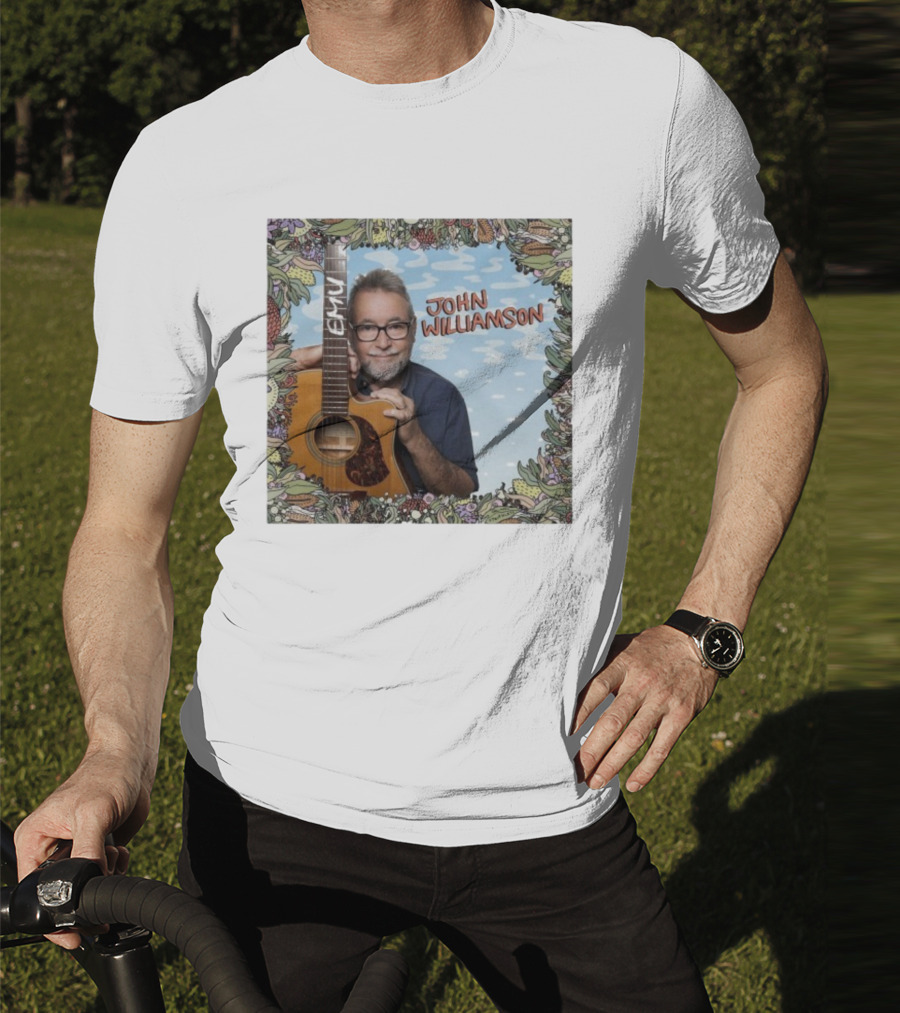 John Williamson EMU Guitar Ausmusic Floral Border T-Shirt