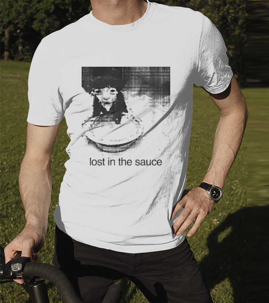 Lost In The Sauce Cat Image With Text T-Shirt