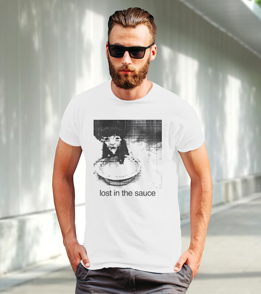 Lost In The Sauce Cat Image With Text T-Shirt