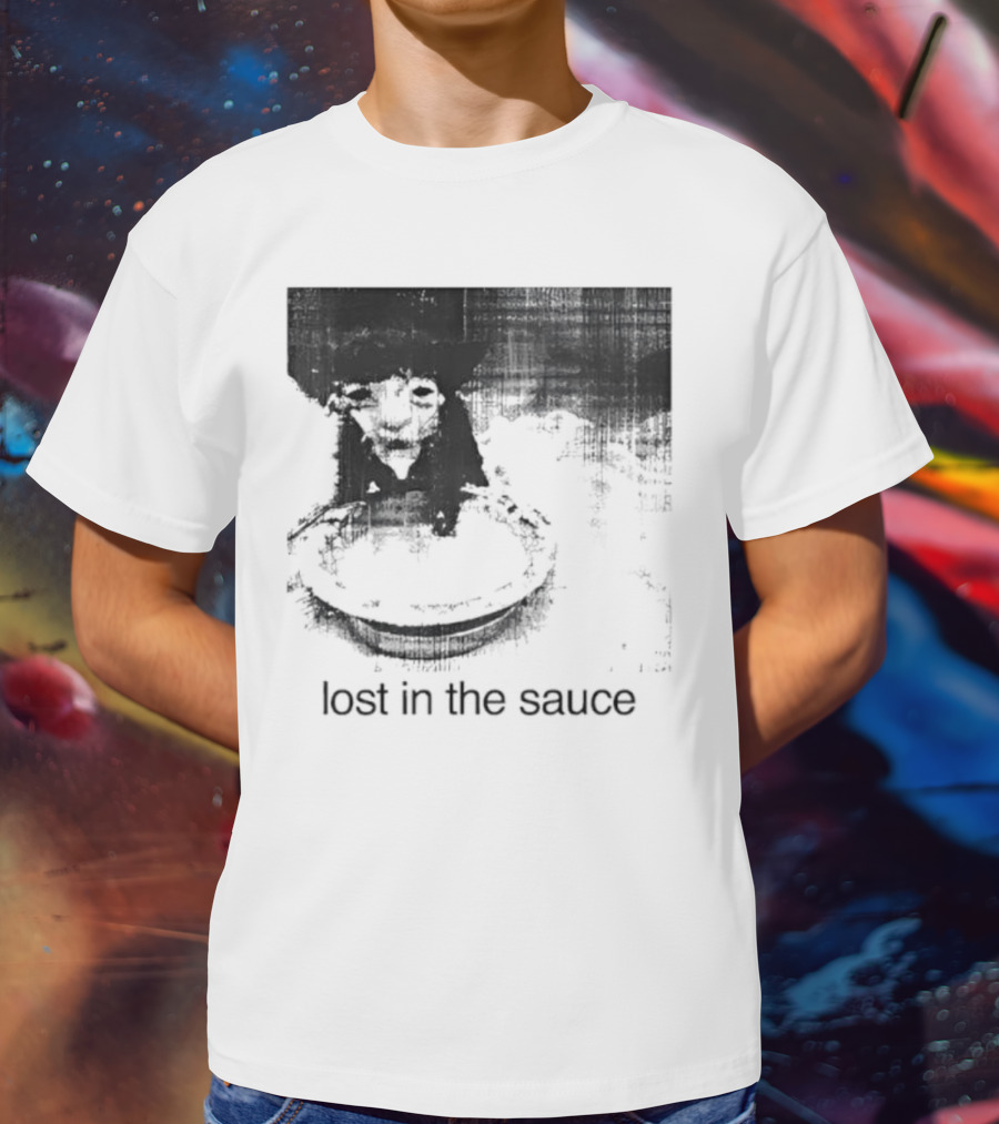 Lost In The Sauce Cat Image With Text T-Shirt