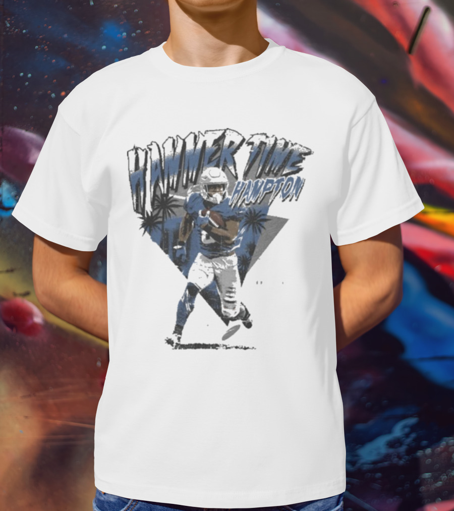 Hammer Time Hampton Los Angeles Chargers Football Palm Trees Icon T-Shirt