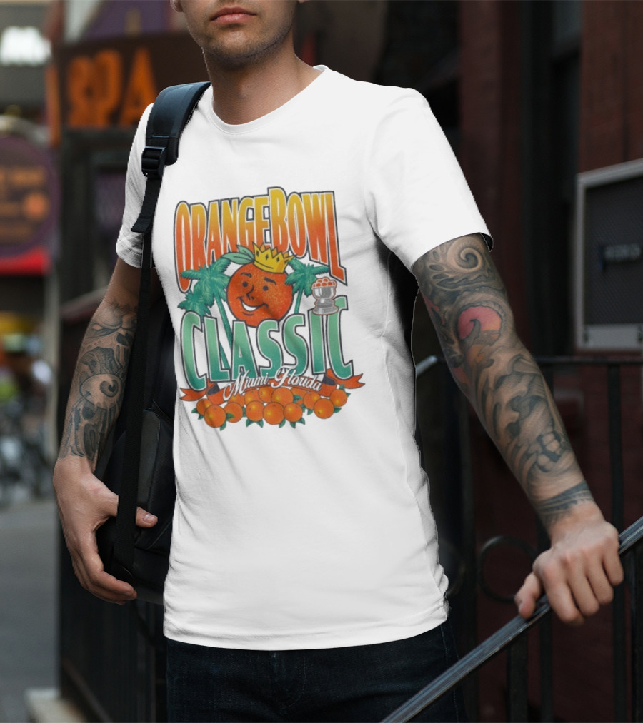 Orange Bowl Classic Miami Florida Vintage Football Champion Logo T-Shirt