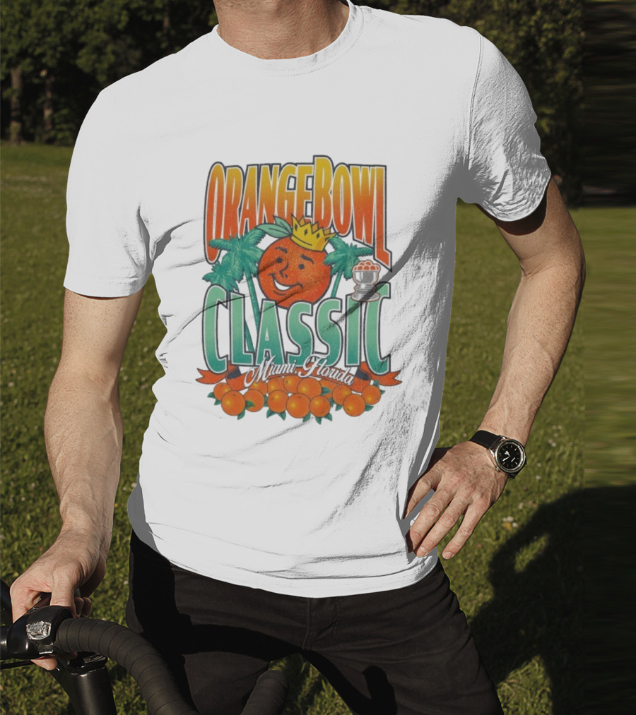 Orange Bowl Classic Miami Florida Vintage Football Champion Logo T-Shirt