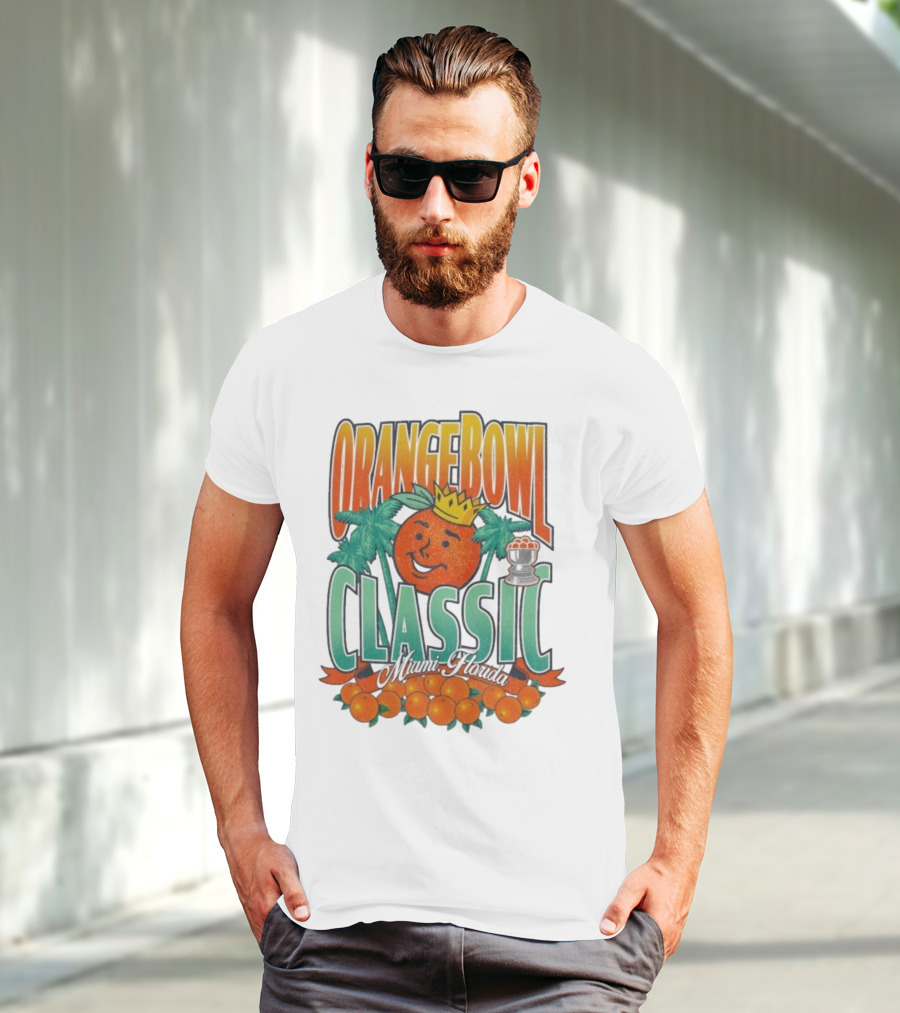 Orange Bowl Classic Miami Florida Vintage Football Champion Logo T-Shirt